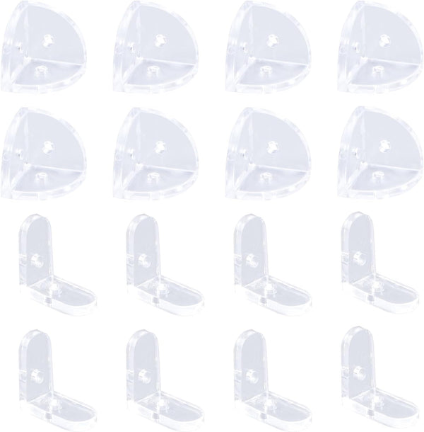 INCREWAY 16Pcs Acrylic Corner Code Connectors of 2 Types Acrylic Corner Code