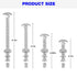 Wheelbarrow Handles Replacement Kit for 5/16 Stainless Nuts and Bolts 4", 3", 2-1/2" and 1" Wheelbarrow Parts, Wheel Barrow Handles - 12-Pack