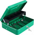 Lock,Tiered,4 5 Slots,11.8" 9.5" 3.5",Green xydled Cash Box with Money Tray and Key Bill / Coin x x