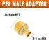 SUNGATOR 3-Pack PEX 3/4" x 1" NPT Male Threaded Adapter Crimp Fitting, No Lead Brass