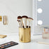 Juvale Gold Desk Organizer Holder for Pen and Pencil, Metal Makeup Brush Holder (3.2 x 3.9 In) - Gold Accessories