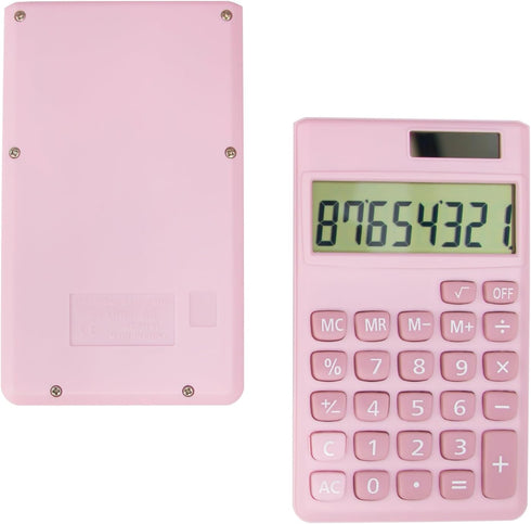 Basic Standard Calculators, Small Digital Desktop with 8-Digit LCD Display, Battery Solar Power for Kids Home School