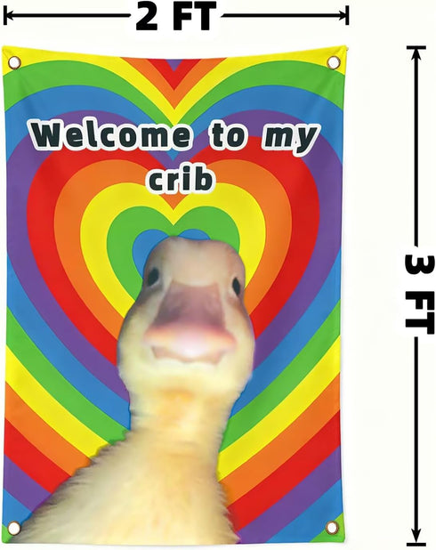 FULAISMGS 2x3 Welcome to My Crib Flag Feet Funny Flags Pride decor for bedroom Banner