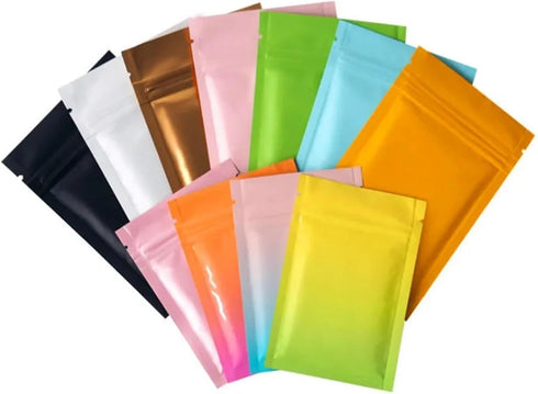 IRTGFHJE 100PCS Packaging Black,15x22cm (5.9x8.7in)) Flat Lock Bags Matte Flat Aluminum Foil Ziplock Bag DIY Matcha