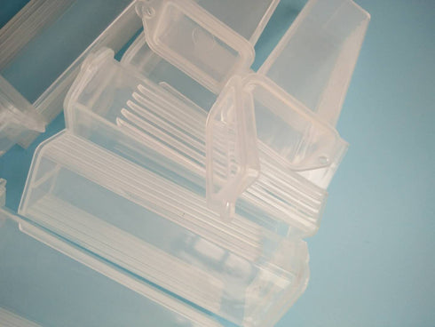 50 PCS Plastic Rectangle Microscope Glass Holder Slide Box for 5 Slides