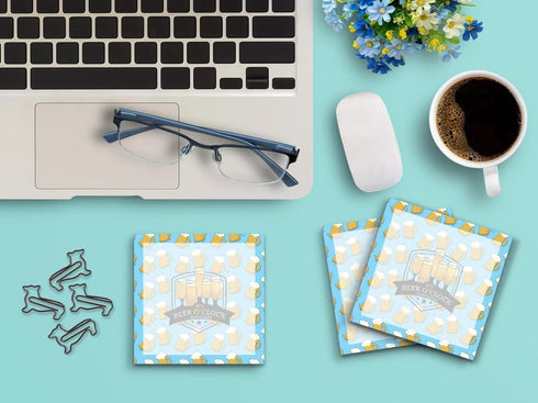 Sticky Notes 12 Pack 3"x3" 50 Sheet Count Per Pad, It's Beer O"Clock Somewhere, Cute Funny Memo Note Pads Stationery Journal Planner Paper