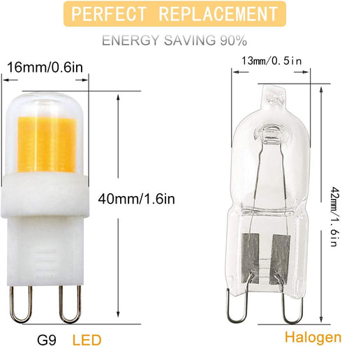 ZHENMING G9 LED Light Bulbs, Dimmable G9 Base, 4W Equivalent 40W Halogen, Warm White 3000K, 300LM, Pack of 4