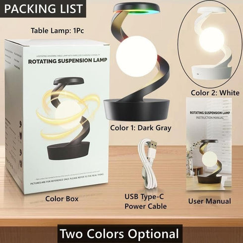 Generic 15w Creative Design Table Lamp, Rotatable Hanging Light with Wireless Charging Function, Modern RGB Color
