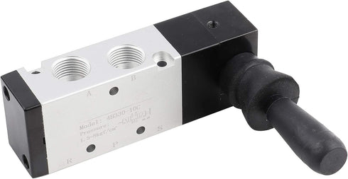 Pneumatic Manual Control Valve 5 Port 3 Position Hand Lever Valve, 0~0.8Mpa, Compact Size, Good Sealing Performance