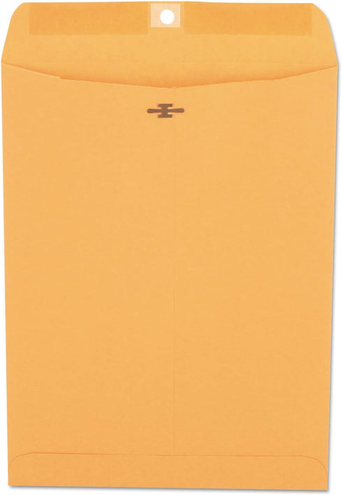 Universal UNV35264 #90 Square Flap Envelope, Gummed/Clasp, Brown Kraft, 100/Box