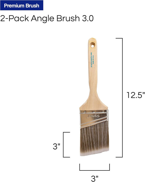 Pro Grade Paint Brushes - 2Ea 3" Angle Brushes