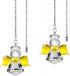 2 Pack Ceiling Fan Pull Chain Extension,Yellow Crystal Angel Pendant Pull Chains