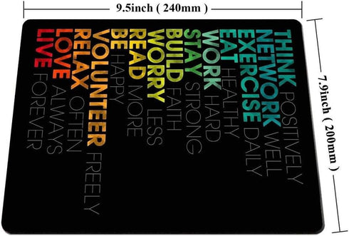 Smooffly Inspirational Quotes Customized Rectangle Mouse Pad, Gaming Mouse Pad