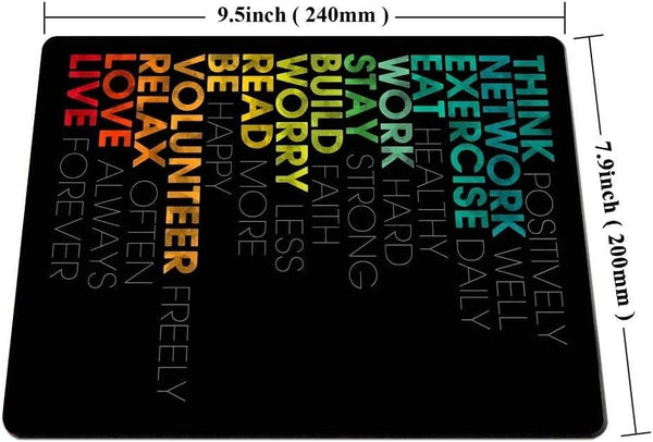 Smooffly Inspirational Quotes Customized Rectangle Mouse Pad, Gaming Mouse Pad