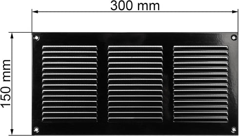 Vent Systems 12'' x 6'' Inch Black Air Vent Cover, Metal Air Return Grill with Built-in Pest Guard Screen