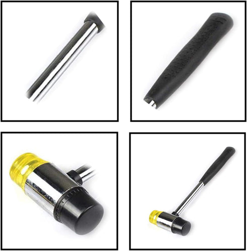 Rubber Mallet Hammer, Non-Marking Steel Pipe Mallet with Non-Slip Rubber Handle for DIY Projects, Crafts, Woodworking
