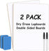 MaxGear 2 Pack Small White Board, 9''x 12'' Double Sided Portable Dry Erase Boards for Students with Markers