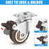 Nefish 2 Inch Swivel Caster Wheels Set of 4 Heavy Duty, 600 Lbs, Locking Plate Castors for Hardwood Floor
