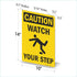 SmartSign-S-4431-AL-14 "Caution - Watch Your Step" Sign | Aluminum 10" x 14", Black on Yellow