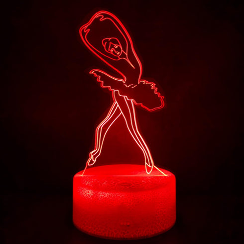 JOCHUI 3D 16 Ballerina Night Light, Ballet Girl Illusion Table Lamp with Colors Remote Control Touch Lamp LED USB Night
