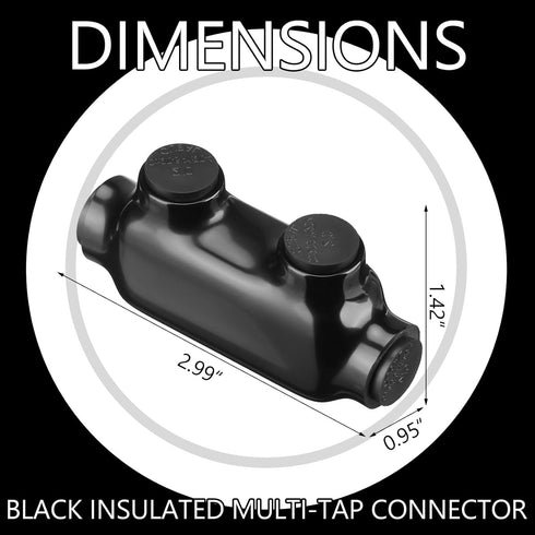 5 Pcs Insulated Wire Connectors - Black Splice Connector, Multi Cable Connector with Oxide Inhibitor