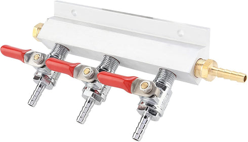 HEEPDD 3 CO2 3 CO2 Way Gas Distribution Manifold, Copper Stainless Steel, Beer Dispensing and Wine Making Tool for Home