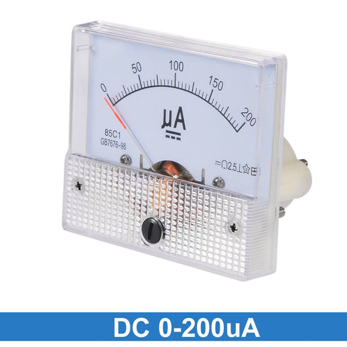 uxcell Analog Current Panel Meter DC 0-200uA 5uA Scale 85C1 Ammeter for Circuit Testing Charging Battery Ampere Tester Gauge Pack of 1