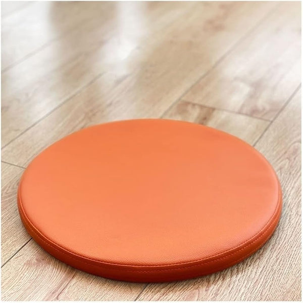 HCZKIUJ PU Leather Round Chair Cushion, Waterproof PU Leather Seat Cushion, Soft Memory