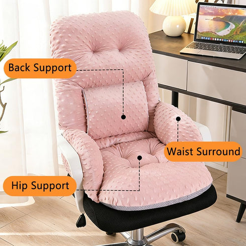 UEncounter Office Chair Cushions with ArmrestNon-Slip Rocking Chair Pad with High Back Support for Dining Dorm Floor