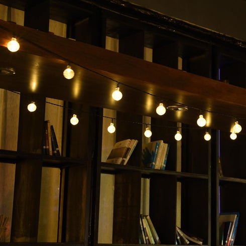 16ft 30 8 Battery Operated Globe String Lights, Crystal Globe String Lights LED Modes Waterproof String Lights