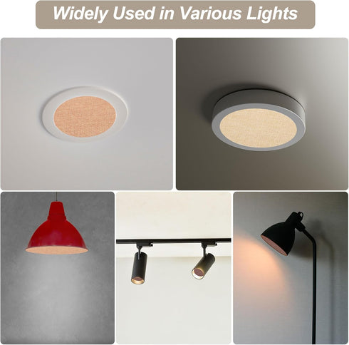 2.4" 2pcs MECCANIXITY Round Lampshade Diffuser, Anti-glare Lamp Shade Diffuser Fabric Lamp Cover for Desk Table Light