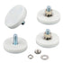 4-Pack Neodymium Magnet, Non-Slip Strong White Rubber Coated with M6 Male Thread for Sensor Communication Equipment