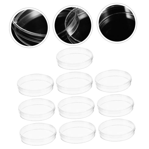 Healeved 10pcs Petri Dishes with Lid, Culture Plate for Blood Samples, Agar Plates, Plastic Disposable