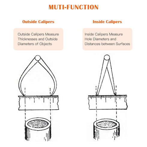 8 Pcs Stainless Steel Long Firm Joint Metal Measurement Kit, Bent-Leg and Straight-Leg Caliper Tools Set for Pottery