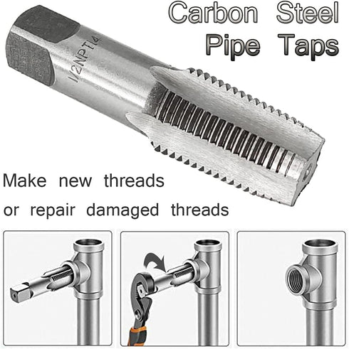WANXIANG 1/2" Carbon Steel NPT Pipe Tap and 1/2" Broken Water Pipe Extractor,Home Water Pipe Repair Kit