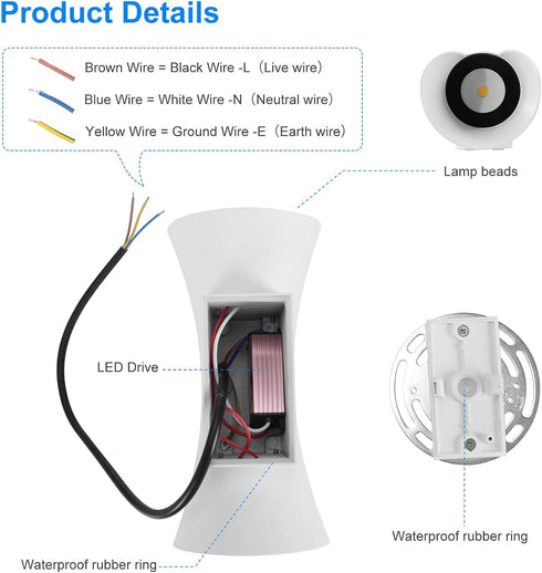 10W IP65 Kawell Creative Modern Wall Light LED Wall Lamp Up Down Waterproof Aluminum Wall Sconce Light LED Indoor