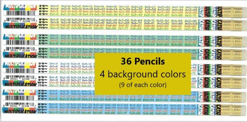Musgrave Multiplication Math Table Designer Pencil for Awards, Incentives, and Motivation (Pack of 36)