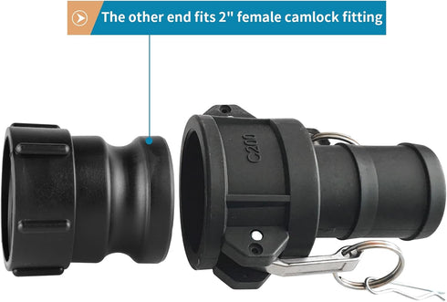 Cam and Groove Fitting IBC Tote Adapter (2" Female Buttress Thread x 2" Male Adapter)