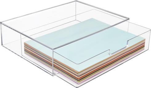 STORi STAX Clear Plastic Stackable Organizer Drawer, 12.5-Inches Wide for Office Desk Accessories and Letter-Size Paper