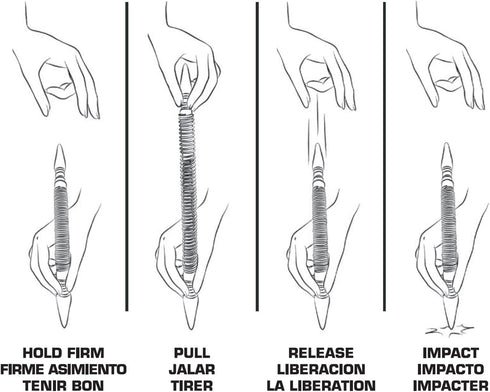 Door Hinge Pin Removal Tool - Spring Driven Remover Punch with Nylon Faced Hammer