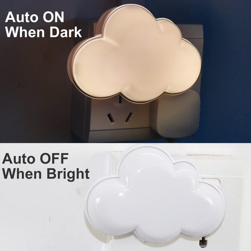 AUSAYE LED Night Light Plug in Lamp Light Sensor Cloud Night Light Energy-Saving Pretty Night Lights for Adults Kids