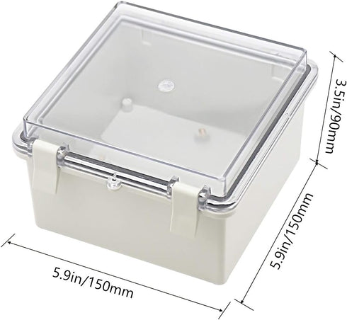 Zulkit Junction Box, ABS Plastic Dustproof Waterproof IP65 Electrical Box, Hinged Shell, Outdoor Universal Project