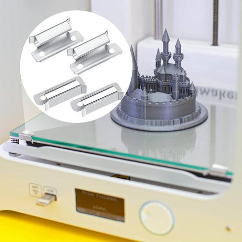 Hotop 16 Pcs 3D Bed Clips Clamp, Stainless Steel Glass Bed Clips Compatible with Ender 3, 5, CR-20 Pro, 3 V2, 3S,