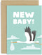 Old English Co. Cute New Baby Stork Card for New Parents -