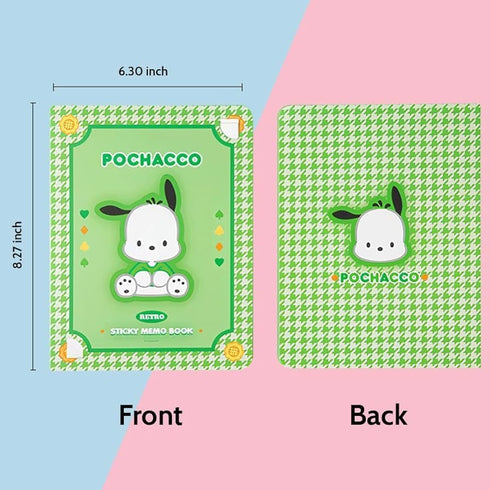 Kawaii Cute 6.30 x 8.27'' Memo Sticky Note Booklet, Kawaii Stationary Supplies for Teens Girls Students Back to School (Pochacco)