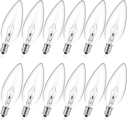 MEQIQTEK E12 60 Watt Incandescent Candle Light Bulbs, Chandelier Light Bulbs for Ceiling