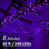 60ft 240 Solhice Black Light String Lights for Glow Party, LEDs Blacklights Fairy Lights with Remote Plug