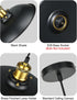 2 Pack Newrays Black Farmhouse Pendant Light, Industrial Ceiling Lights Fixture for Kitchen Island Dining Room