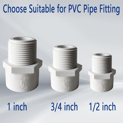 10Pcs PVC Male Adapter Pipe Fitting, 1 inch NPT Male Thread Connector for Plumbing Water Line