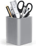 RQB Metal Pen Holder for Desk - Square Aluminum Organizer and Makeup Brush Holder, Gray